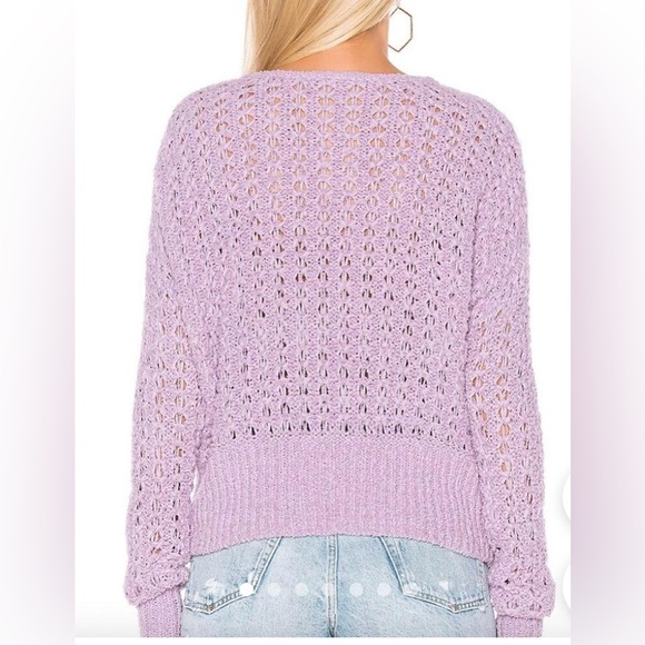 Free People Best Of You V Neck Sweater in Purple Moon size medium - Picture 2 of 7